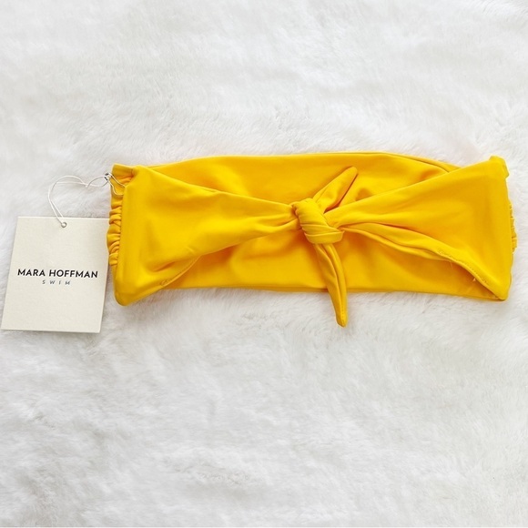 NWT Mara Hoffman Abigail Bandeau Tie Back Bikini Top Sprint Yellow - Picture 8 of 9